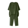 thumbnail image 6 of Outfmvch Linen Sets for Women Vintage Tracksuit Linen Beach Set 2 Piece Sleepwear Womens Sets Summer Wide Leg Trousers Suit Lightweight Lounge Set Womens Pajama Sets Linen Outfit Women Green 4XL, 6 of 7