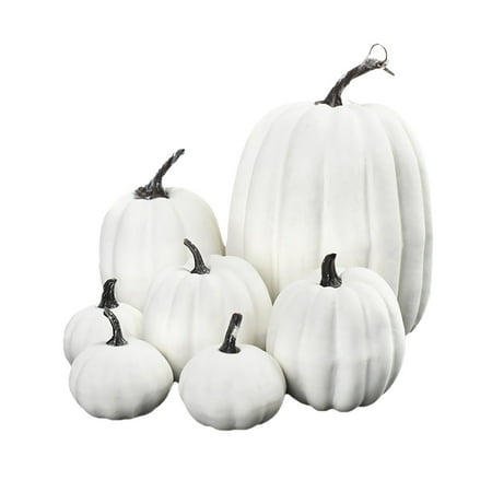 

New Pattern 7 Pieces Pumpkins White Fall Decoration Garden Christmas Ornament Set E Ornament Large Snowflake Ornament Knitting Ornament Small Christmas Ornament