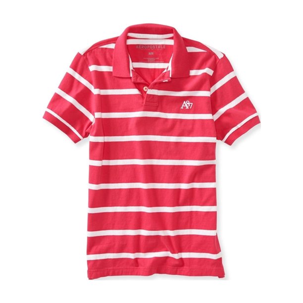 Polo De Rugby A Rayas Aeropostale A87 Para Hombre Rosa Grande