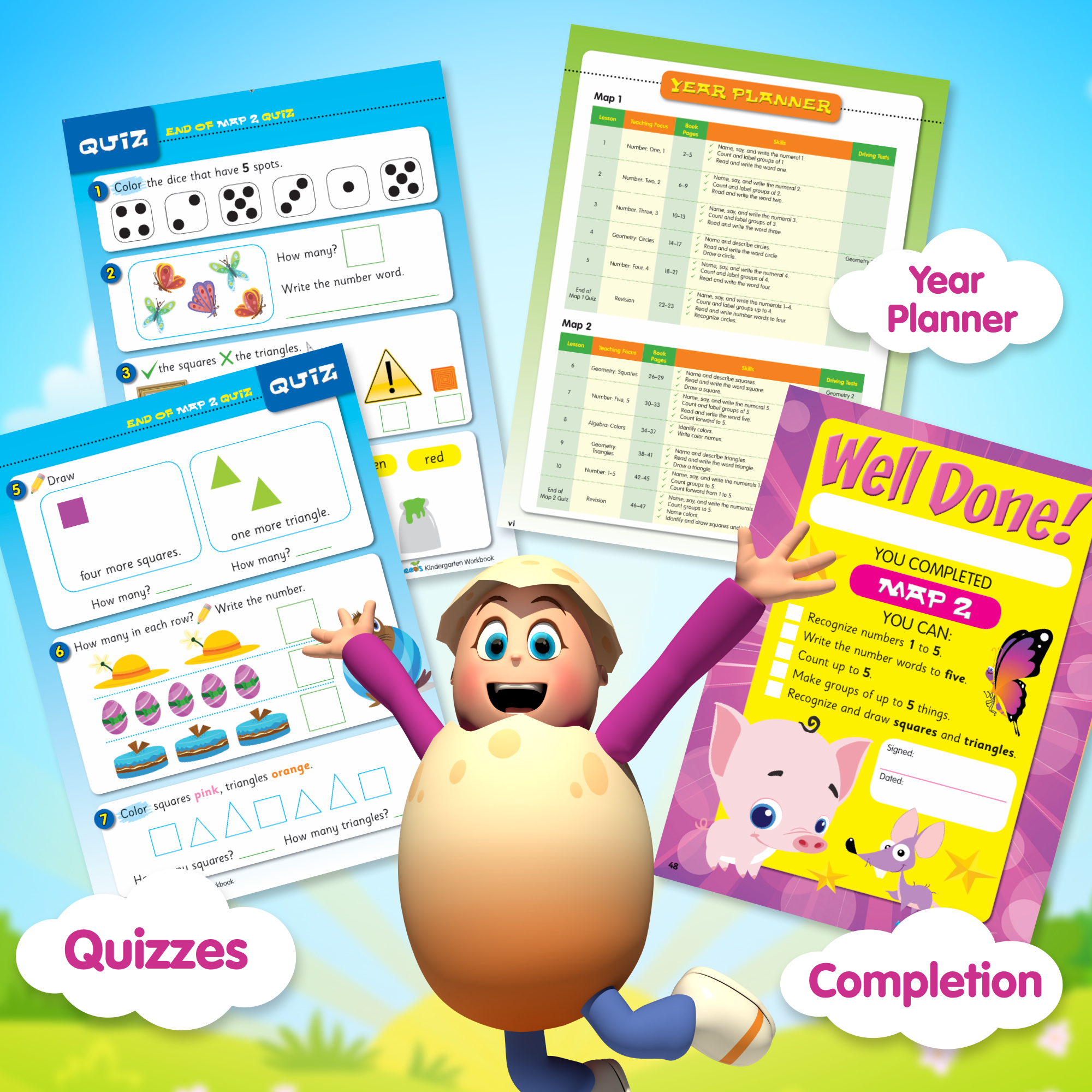 Reading Eggs: 200 Essential Math Skills for Kindergarten, Book 1 (Paperback)