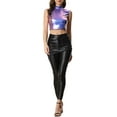 thumbnail image 2 of MODA NOVA Juniors Shiny Sleeveless Holographic Metallic Crop Top Blue Purple XL, 2 of 4