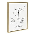 thumbnail image 4 of Kate and Laurel Sylvie Girl Dinner Framed Canvas Wall Art by Honey Island Studio, 18x24 Bright Gold, Cute Martini Glass Art for Wall, 4 of 7