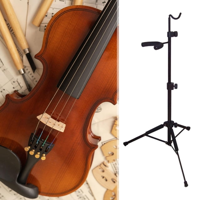 Soporte para violín, trípode plegable, soporte de Metal y soporte para cuello, soporte ajustable, soporte retráctil para conciertos Estilo A CUTICAT Soporte de suelo para violín