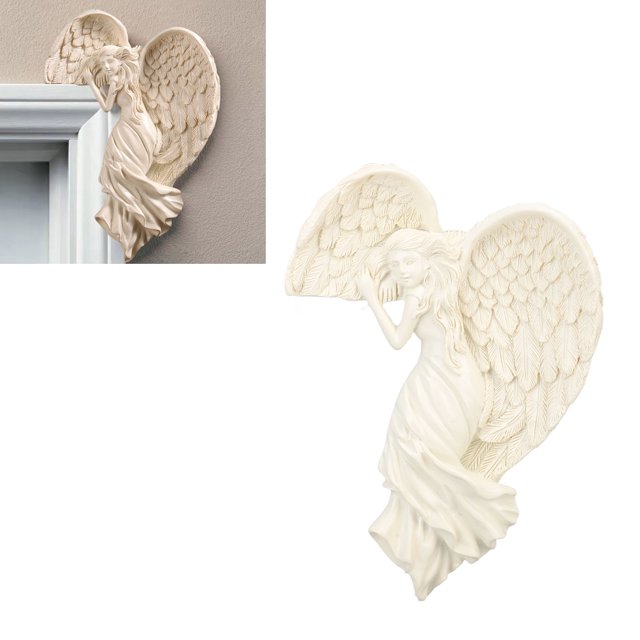 Door Frame Angel Wing Sculpture, Angel Door Frame Decoration Multifunctional Resin for Home Left Angel,Right Angel