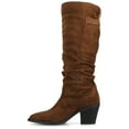 thumbnail image 3 of Journee Womens Kaleah Pointed Toe Buckle Detail Wide-Calf Knee High Comfort Casual Slouchy Boots, 3 of 10