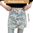thumbnail image 2 of Women Korean See Through Layering Half Skirt Hip Scarf Vintage Flower Lace Hip Covering Side Button Up Short Apron Skirt, 2 of 9
