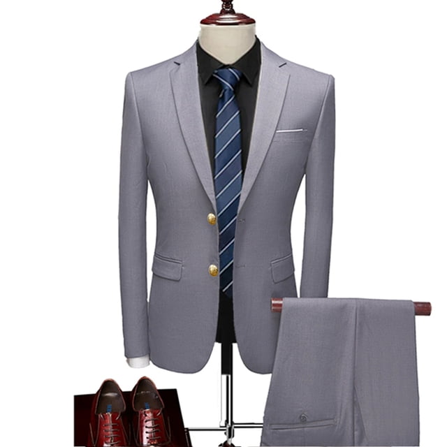 Traje de 2 piezas para hombre, conjunto de Blazers, pantalones clásicos de negocios, vestido de novia Formal para novio, talla grande, traje de alta calidad 6XL