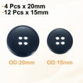 thumbnail image 3 of Uxcell 16pcs Suit Buttons 20/15mm Replacement Craft Sewing Round Button for Jacket Clothing Decoration, Navy Blue, 3 of 6