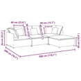 thumbnail image 2 of vidaXL Modular Sofa with Footstool&Cushions Velvet Dark Grey, 2 of 5