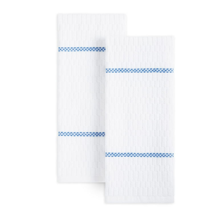 Clorox Dish Cloths, 4 Count (2 Packs of 2) and Clorox Dish Towel, White  with Navy Stripe 