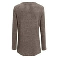 thumbnail image 5 of SNKSDGM Chemises à Manches Longues pour Femmes Blouses Roses à Manches Longues pour Femmes et Hiver Col Rond Rayures Brossées Couleur Unie m, 5 of 5