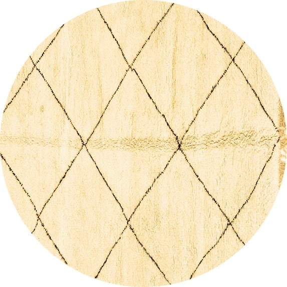 Ahgly Company Indoor Round Solid Brown Modern Area Rugs, 6' Round