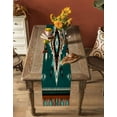 thumbnail image 5 of Southwest Teal Table Runner-Cotton Linen- 60 Inch Holiday Dresser Scarves, Geometric Aztec Tribal Ethnic Bohemian Tablerunner for Kitchen Coffee/Dining Bedroom Living Room Dinner Scarf Décor 13x60, 5 of 9