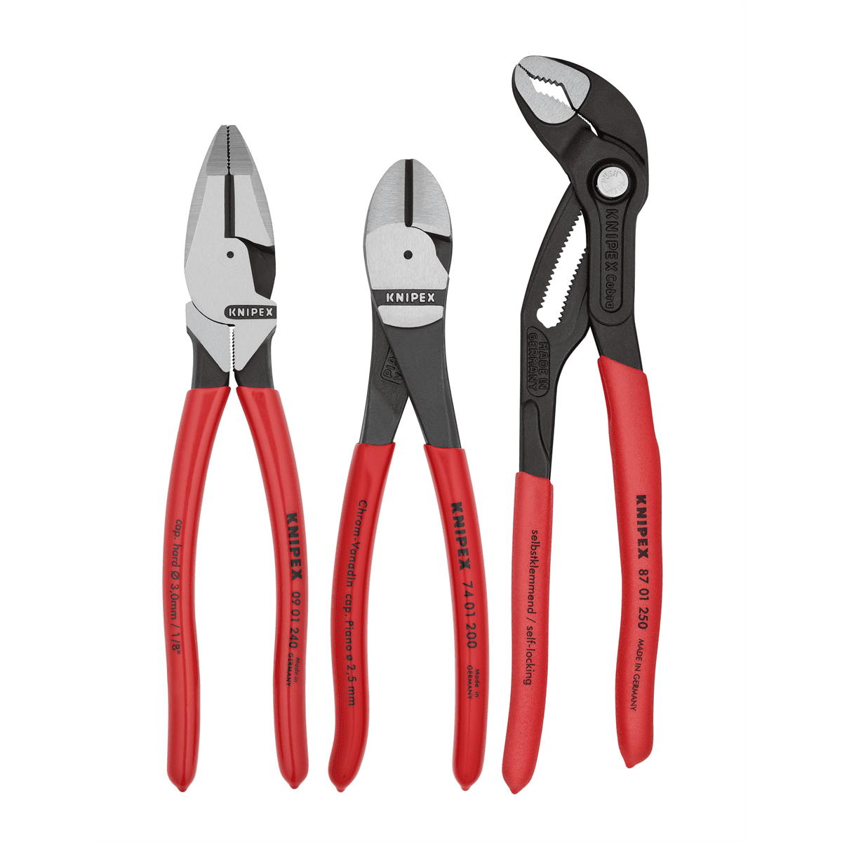 38●PP-「P」 25RP3 6/77 4枚セット KM0227-8 Knipex Tools 4-Piece Pliers Set: Cobra, Needle Nose, Combination