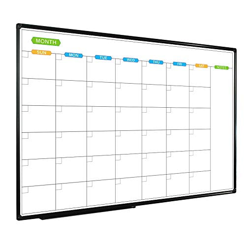 Persoonlijk wit Fonkeling JILoffice Large Dry Erase Calendar Whiteboard - Magnetic White Board  Calendar Monthly 60 X 40 Inch, Black Aluminum Frame Wall Mounted Board for  Office Home and School - Walmart.com