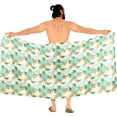 thumbnail image 5 of LA LEELA Men's Cotton Linen Effect Sulu Beach Wrap Sarong Bathing Suit Cover Up Samoan Pareo For Men One Size Teal, Beach Summer Vacation Aloha, 5 of 5