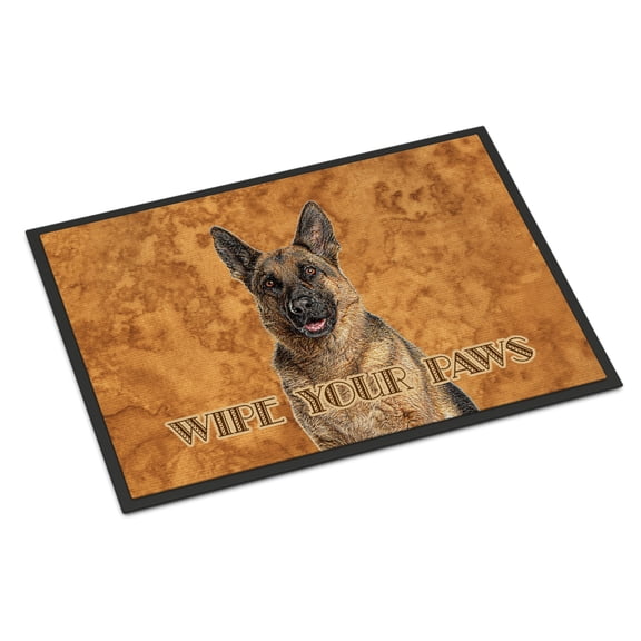 Carolines Treasures KJ1222MAT German Shepherd Wipe your Paws Door Mat Indoor Rug or Outdoor Welcome Mat 18x27 Doormat