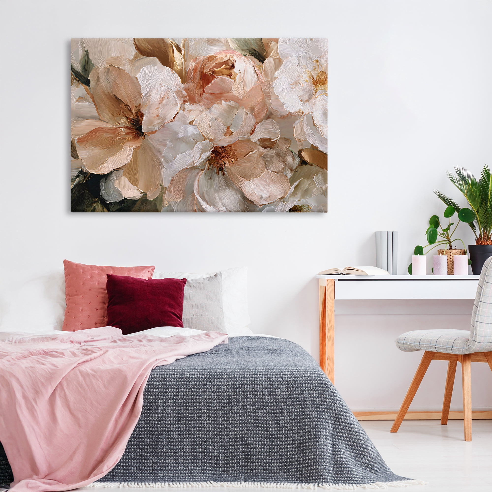 Stupell Industries Pink Brushstroke Petals Canvas Wall Art, design by Jacky Ngan