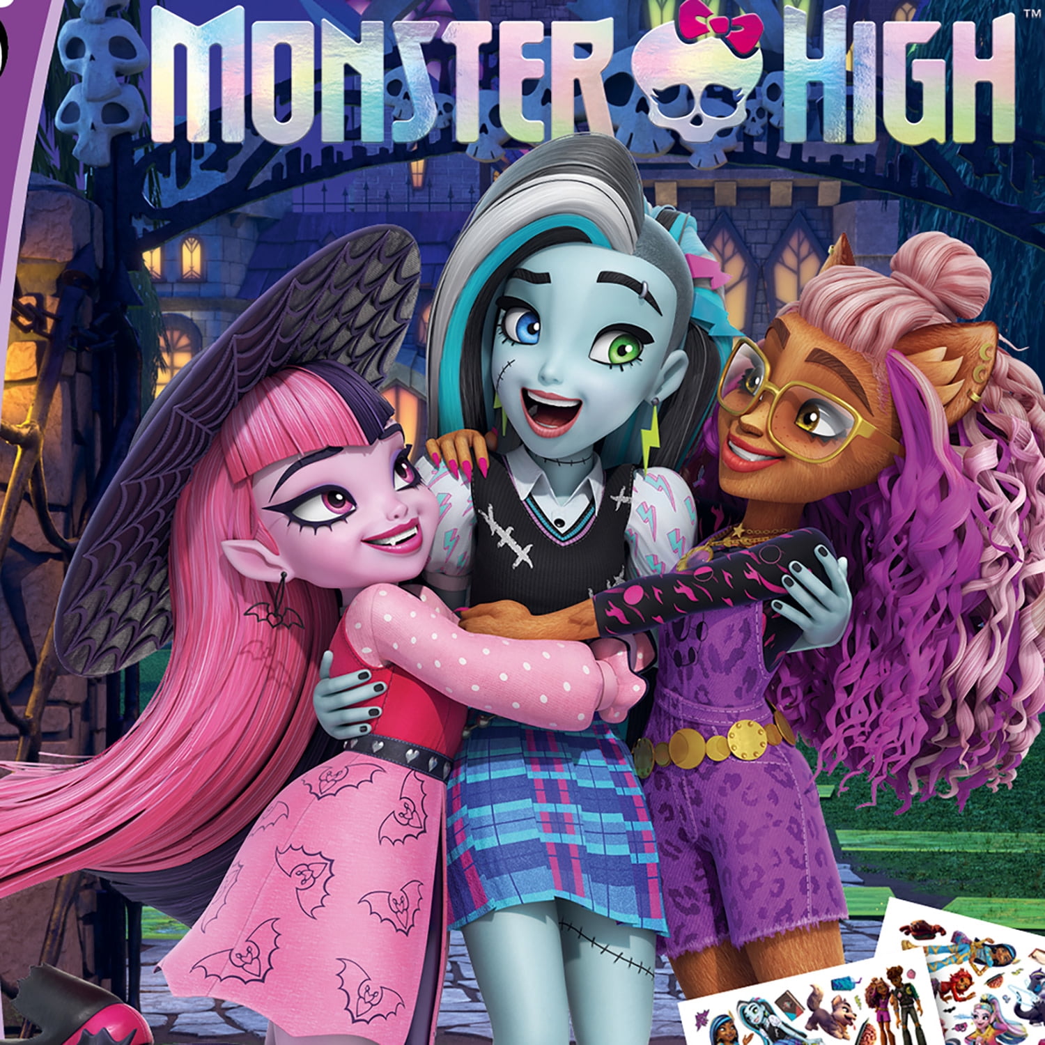 book 'n' app: Panorama Sticker Book - Monster High - Mix & Match Stickers On Double-Page Spreads, Characters & Fashion, Spooky School Scenes, Kids 4+