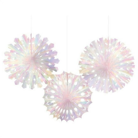 Iridescent Honeycomb Hanging Snowflakes