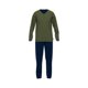 thumbnail image 1 of TOM TAILOR Pijama Hombre - Pijama, Algodón, Cuello de Pico, Logo, liso, largo Verde/azul oscuro M (Medium), 1 of 5