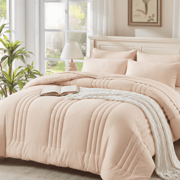 BDEUS Twin Comforter Set 4 Pieces,Comforter Set,Bed in a Bag, Bedding Set with Comforter,Fitted Sheet,Flat Sheet,Pillowcase, All Season