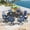 Dark Blue, variant on DIFY 5PCS Outdoor Dining Set, 41" Round Dining Table and 4 Swivel Chairs, Black/Dark Blue