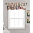 thumbnail image 3 of Patriotic Bottle Floral Linen Curtain Valance for Bedroom/Bathroom/Kitchen/Office/Living/Dining Room Window,Vintage Country American Flag Pocket Topper Drapes Decorative Cafe Drapery Panel 60"x18", 3 of 6