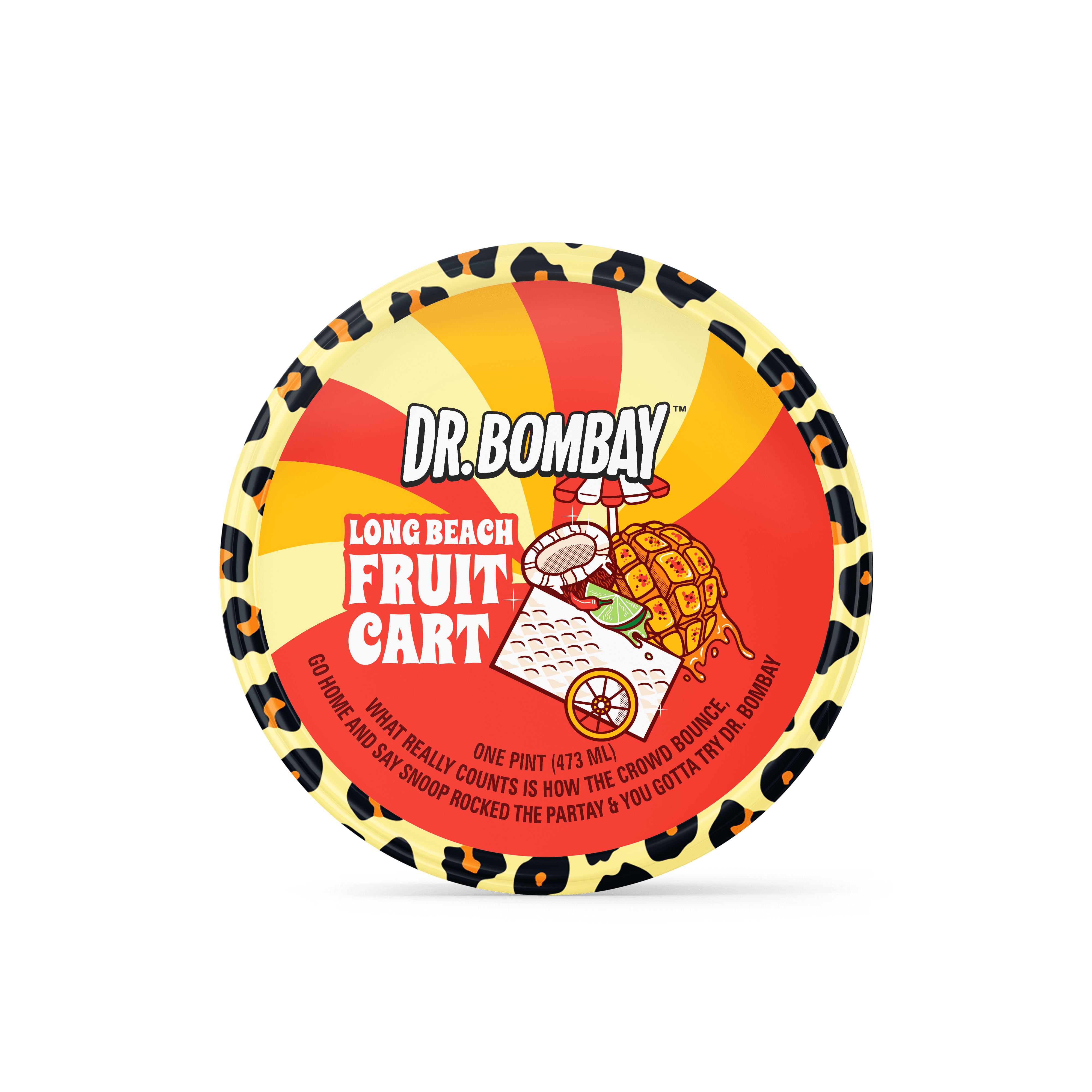 Dr. Bombay Long Beach Fruit Cart - Coconut Ice Cream and Mango Sherbet with Pineapple and Spiced Mango Swirls - 1 Pint (16 oz)