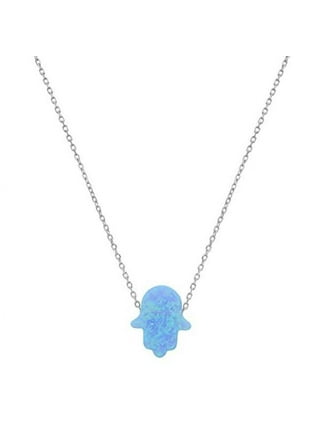 Opal hamsa 2024 hand necklace