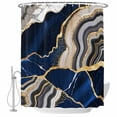 thumbnail image 2 of Blue Marble Waterproof Fabric Shower Curtain,Grey Gold Texture Vintage Farmhouse Art Waterproof Fabric Shower Curtain for Bathroom Curtains Bathtubs Hotel Shower Curtains with 12 Hooks Standard 60x72, 2 of 8