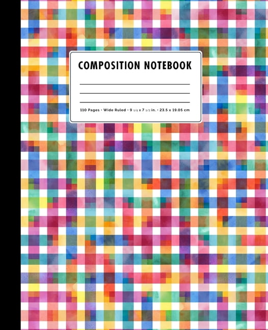 Composition Notebook Colorful Watercolor Geometric Pattern Cover