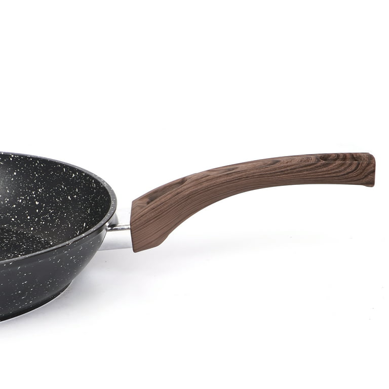 Kordisen Nonstick Deep Frying Pan with Lid, 11 Inch Saute Pan Skillet with  Detachable Wood Handle, Granite Stone Coating for Cooking, Induction