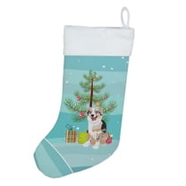 18 x 13.5 in. Unisex Australian Shepherd Blue Merle Puppy No.1 Christmas Christmas Stocking