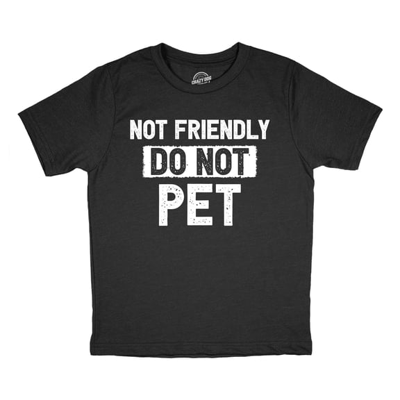 Youth Funny T Shirts Not Friendly Do Not Pet Sarcastic Warning Graphic Novelty Tee for Kids