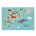 thumbnail image 1 of North America Cutting Board, Continent Map with Cartoon Style Indigenous Animals Bear Moose Whale Gator, Decorative Tempered Glass Cutting and Serving Board, in 3 Sizes, by Ambesonne, 1 of 2