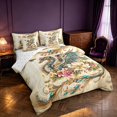 thumbnail image 2 of Manfei Fantasy Pterosaur Animals 7-Piece Twin Bedding,Gothic Floral Butterfly Bedding Comforter Set,Cream,Reversible, 2 of 6