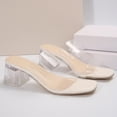 thumbnail image 6 of KEGIRLOM Women's Versatile Transparent Upper Toe Heel Plus Size Spring/Summer Trendy And Comfortable Sandals. White 7.5, 6 of 7