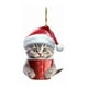 thumbnail image 2 of Colgante Navideño con Forma de Taza de Acrílico Plana y Diseño de Gatos., 2 of 3