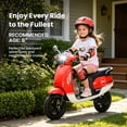 thumbnail image 3 of Track Seven 24V Kids Electric Motorcycle, 250W Brushless Motor Ride-on Scooter Moped for Boys Girls Ages 8+, 12" Pneumatic Tires, Bluetooth, Max 10 Mph, Bonus Storage Cover, Red, 3 of 10