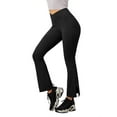 thumbnail image 2 of Langwyqu Women's Bootcut Yoga Pants Crossover Female Casual Trousers Split Flare Leggings with Pocket, 2 of 5