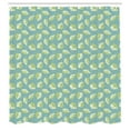 thumbnail image 2 of Ambesonne Tropical Shower Curtain, Simplified Monsteras Plot, 69"Wx75"L, Avocado Green and Pale Teal, 2 of 4