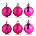 thumbnail image 3 of Hwkond 24PC Christmas Balls Christmas Decorations Christmas Balls, Christmas Tree Decorations, Christmas Pendants, Colored Centimeters, Bright Plastic Christmas Supplies (Pink,3.15In), 3 of 9