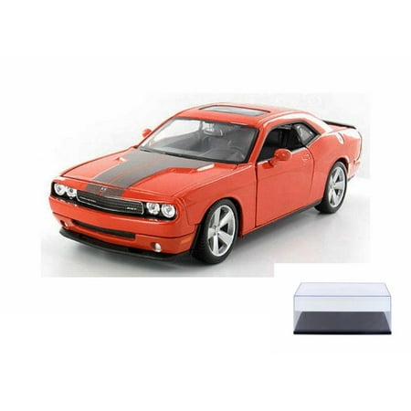 Challenger Hardtop - Diecast Car & Display Case Package - 2008 Dodge Challenger SRT8 Hard Top w/ Sunroof, Orange - Maisto 31280OR - 1/24 Scale Diecast Model Toy Car w/Display Case