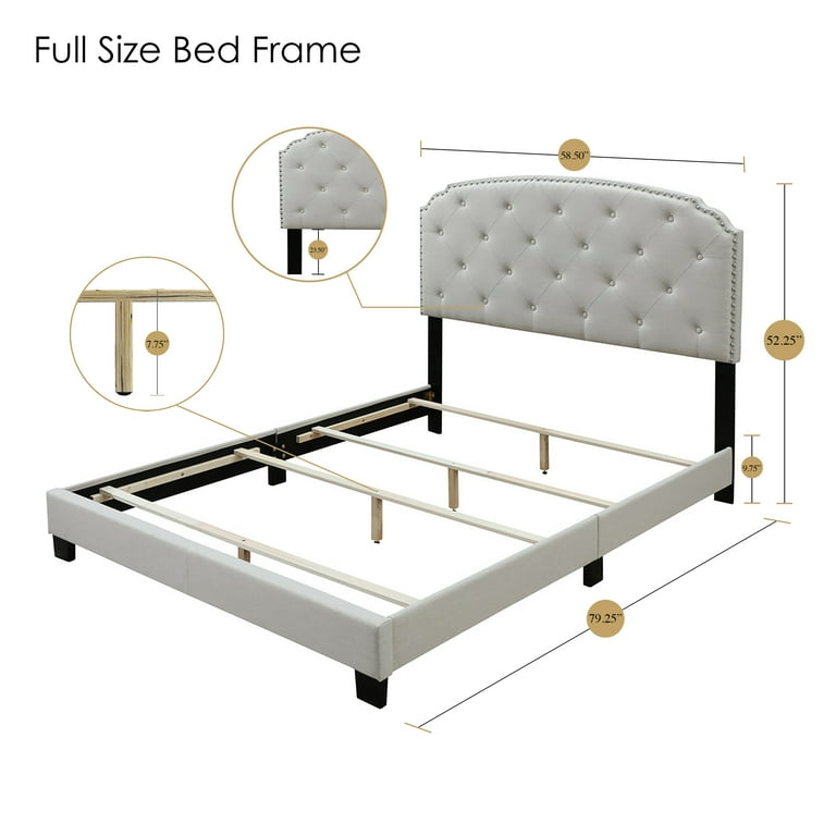Dg casa wembley tufted upholstered panel bed on sale frame with nailhead trim headboard