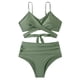 thumbnail image 1 of Conjuntos De Bikini De Cintura Alta Conjuntos de bikini de cintura alta para mujer Traje de baño sexy de ropa de playa simple dividida (Verde XL) Ygjytge para Mujer Verde T M, 1 of 9