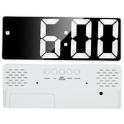 Fdit LED Electronic Clock,Electronic Clock LED Display Digital Mirror Alarm Clocks Battery Plug‑In Dual‑Use 0712,Alarm Clock