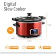 thumbnail image 3 of 4-Quart Digital Slow Cooker with Locking Lid (Red), 3 of 12