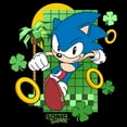 thumbnail image 2 of Girl's Sonic the Hedgehog Grid Clover Rings Graphic Cropped T-Shirt, 2 of 3