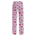 thumbnail image 4 of hotojiny Mens Pajama Pants Breathable Wide Leg Pj Bottoms Lightweight Elastic Waist Heart Valentine's Day Sleepwear S-3XL, 4 of 5